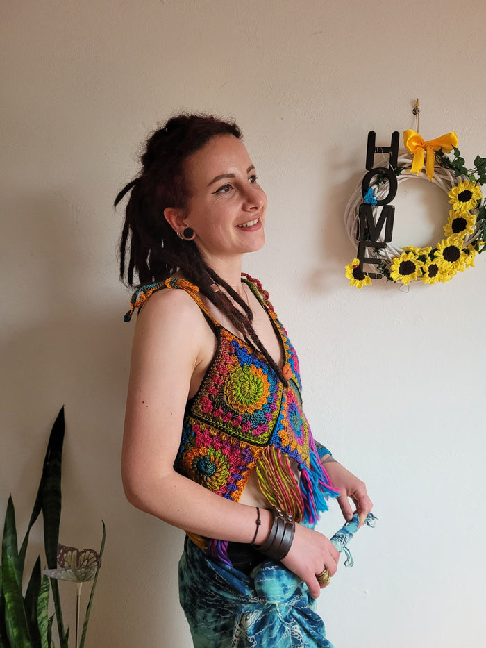 Hippie Love Multicolor Crochet Top