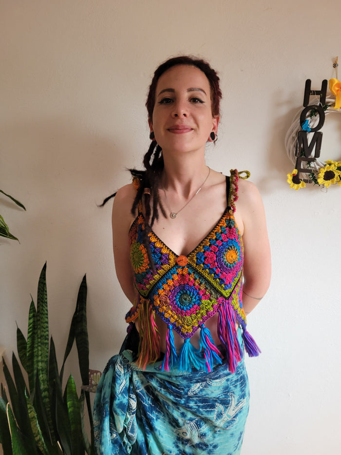 Hippie Love Multicolor Crochet Top